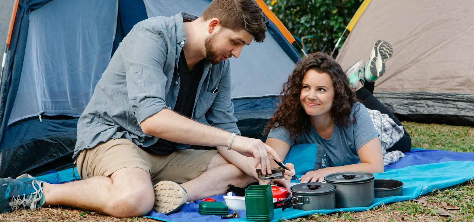 Couple camping